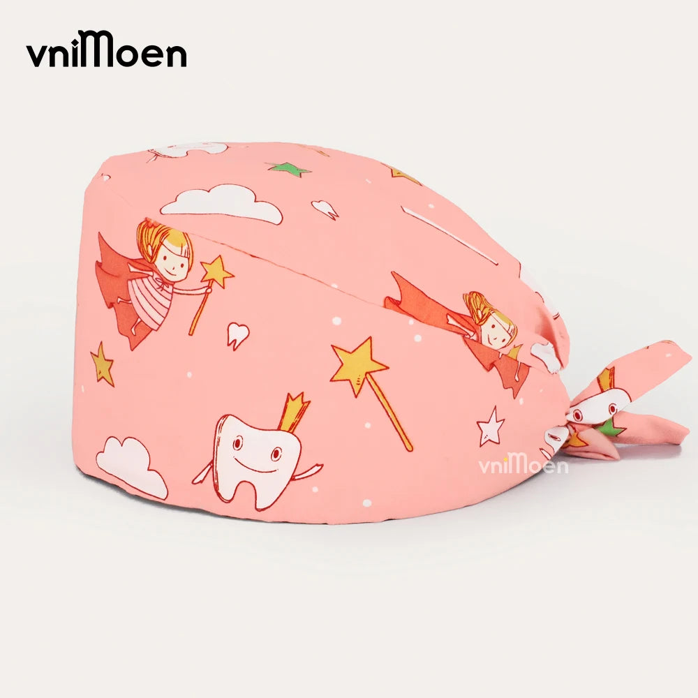 Cartoon Print Scrub Caps