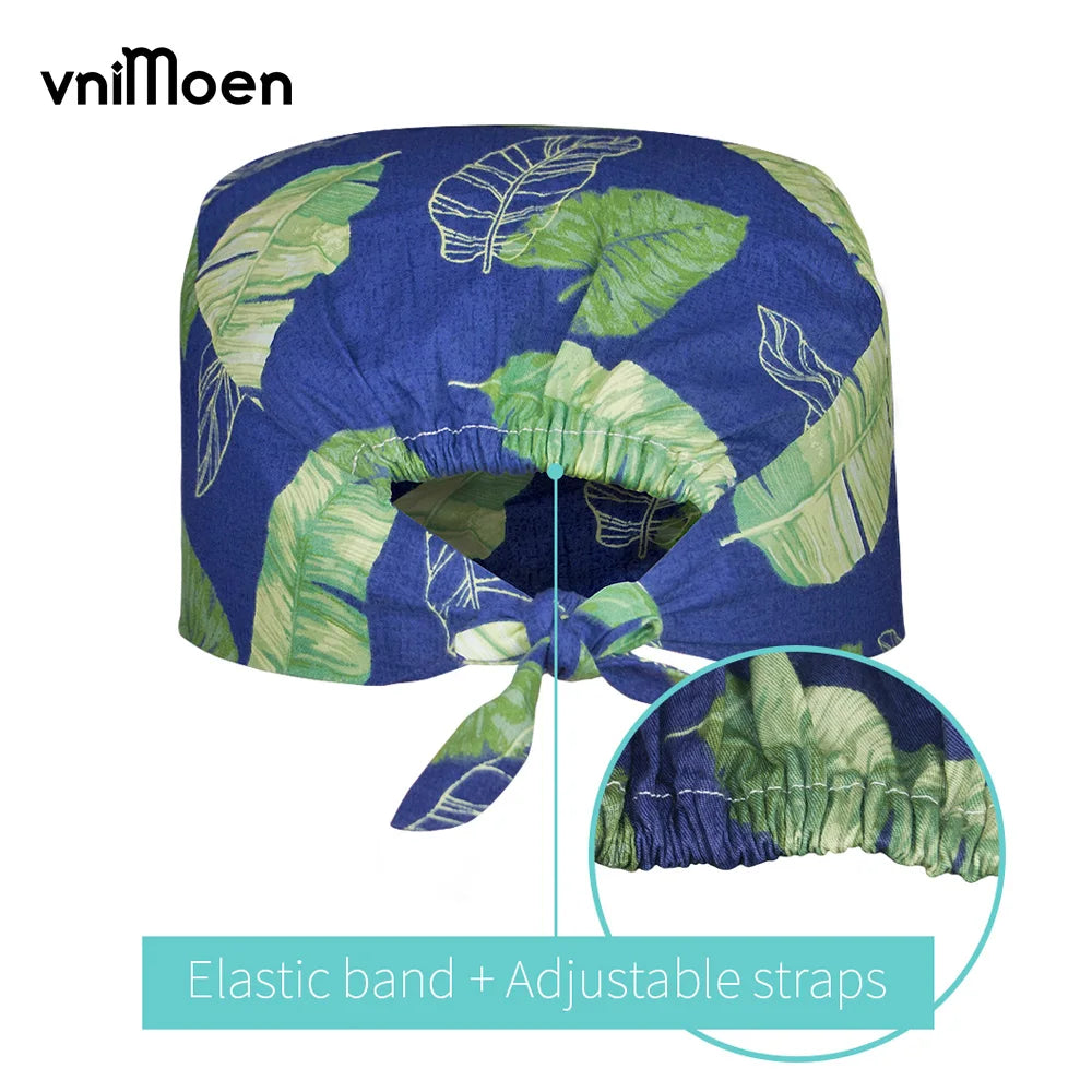 Cartoon Print Scrub Caps